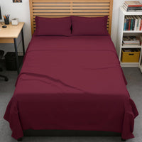 Full XL Sheets - 4 Piece Full XL Sheet Set - Cool & Breathable - Burgundy