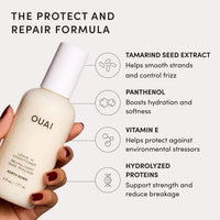 OUAI Acondicionador Sin Enjuague Multifuncional, Protector Termico hasta 450F, Desenredante, Anti-Frizz, Aroma North Bondi, 177ml
