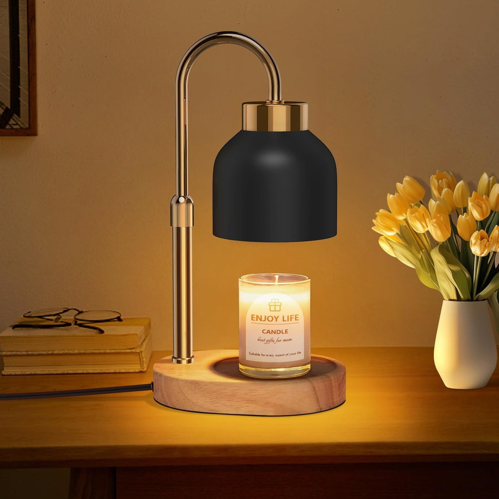 seenlast Candle Warmer Lamp with Dimmer Adjustable Height, 2/4/8H Timer