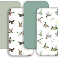 4 Pack Mallard Duck Baby Bassinet Sheets Neutral Unisex Breathable Fitted Nursery Sheets for Baby Girl or Boys (Bassinet