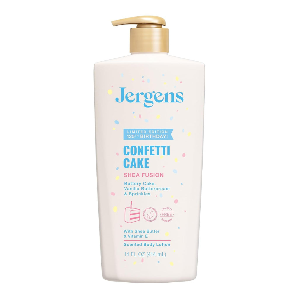 Jergens Shea Fusion Confetti Cake Body Lotion, Shea Butter, 14 fl oz - 14 Fl Oz (Pack of 5)