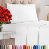 Twin Size 3 Piece Sheet Set - Comfy Breathable & Cooling Sheets - White