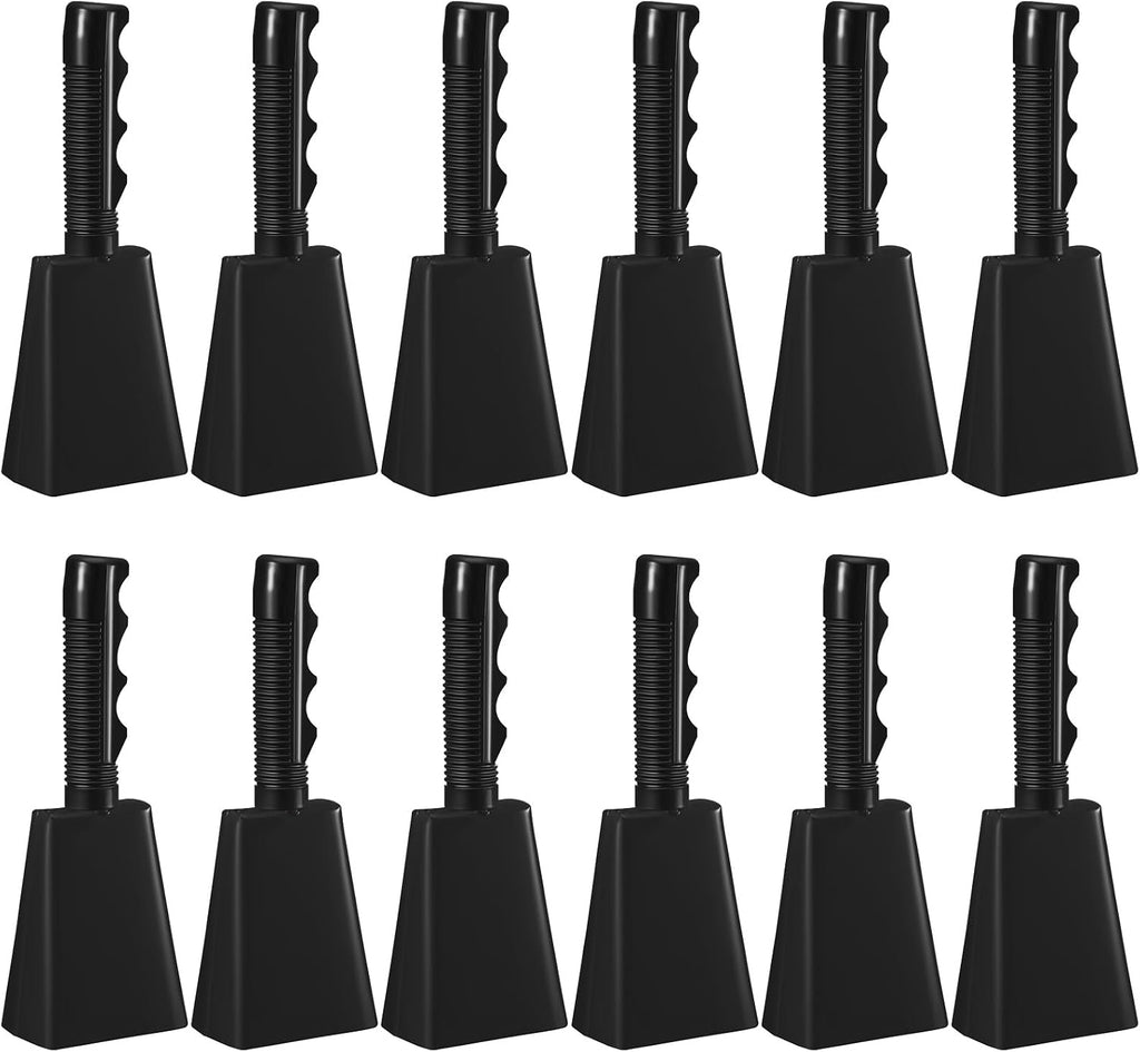 Fiada 12 Pcs Cow Bell 8 Inch Noise Makers for Sporting Events Loud Hand Bell Musical Cheering Cowbell with Handle for Fo