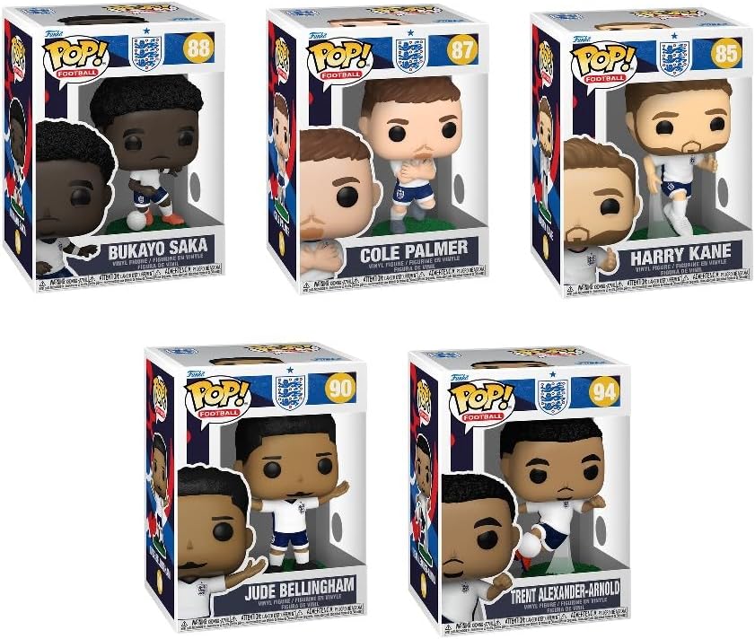 Funko Pop! Football England 2026 World Cup Series 1 Vinyl Figures, Set of 5, #85-94