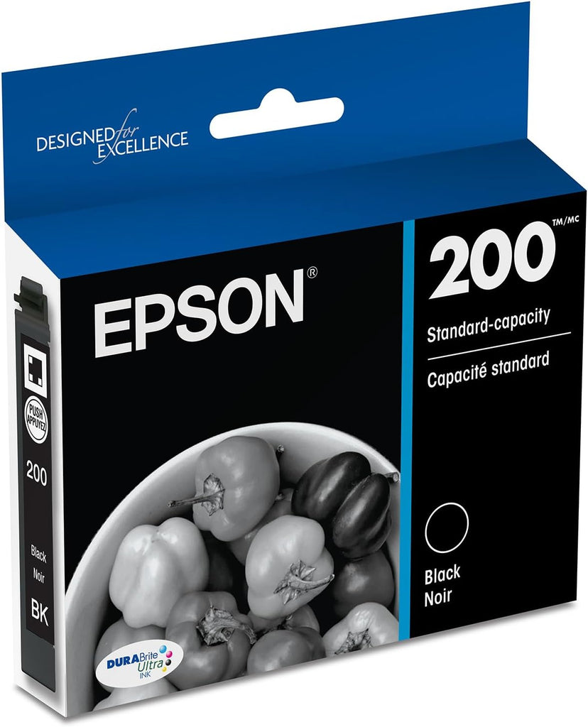 EPSON 200 DURABrite Ultra Ink Standard Capacity Black Cartridge (T200120-S) Works with WorkForce WF-2520, 2530, 2540, Ex