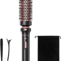 Wavytalk Cepillo Térmico, Cepillo Redondo Calentado de 1 1/2 Pulgadas con Cabeza Desmontable, Bolsa de Terciopelo y Doble Voltaje para Viajes, Fácil de Crear Look de Peina