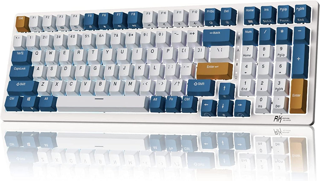 RK ROYAL KLUDGE RK98 Wireless Mechanical Keyboard, Triple Mode 2.4G/BT5.1/USB-C Custom Switches Keyboard with Number Pad
