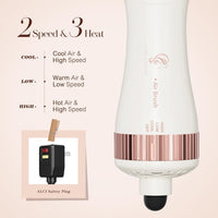 Cepillo Secador de Viaje 2 en 1, Mini Cepillo de Aire Caliente de Doble Voltaje 110V-240V, Hair Trends Nano Titanium de 2 Pulgadas Secador de Cabello y Estilizador Voluminizador de Un Solo Paso Forma