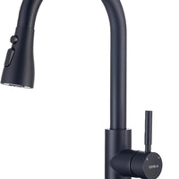 TOYWIA Kitchen Faucets with Pull Down Sprayer, 3 Function Sprayer, Matte Black Stainless Steel Single Handle High Arc Si