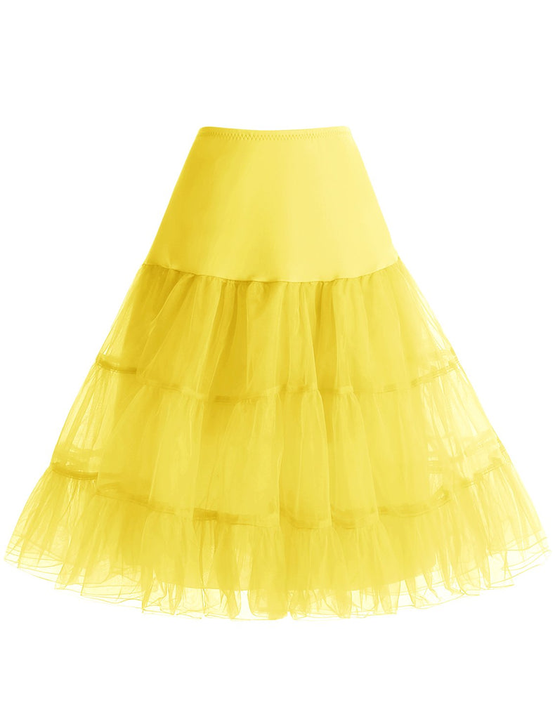 Bbonlinedress Crinoline Petticoat Skirt for Women Under Dress Yellow M