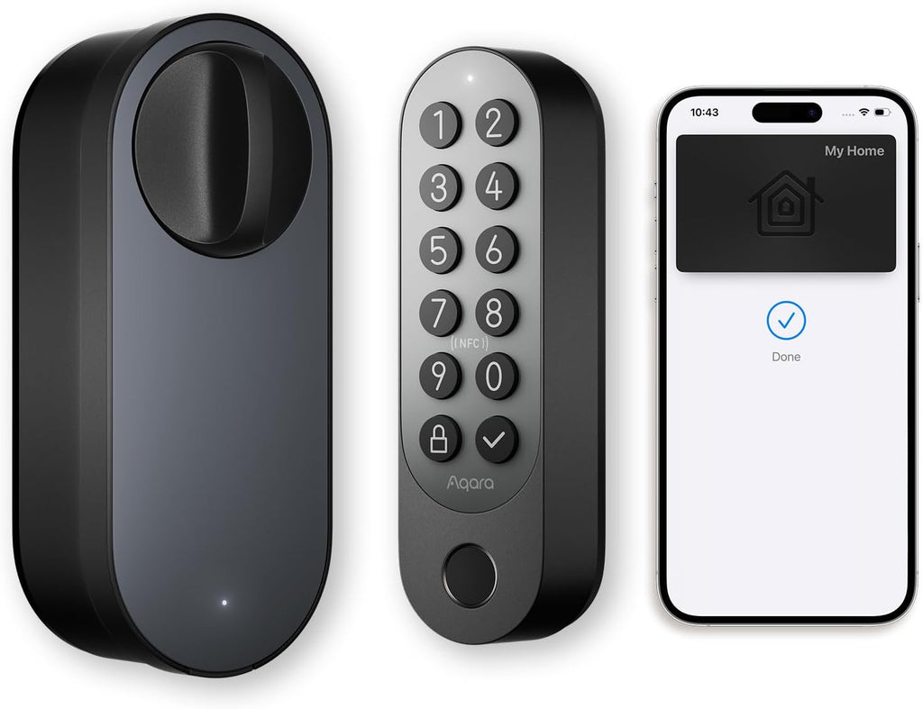 Aqara Smart Retrofit Lock U200 with Apple Home Key & Fingerprint, Black