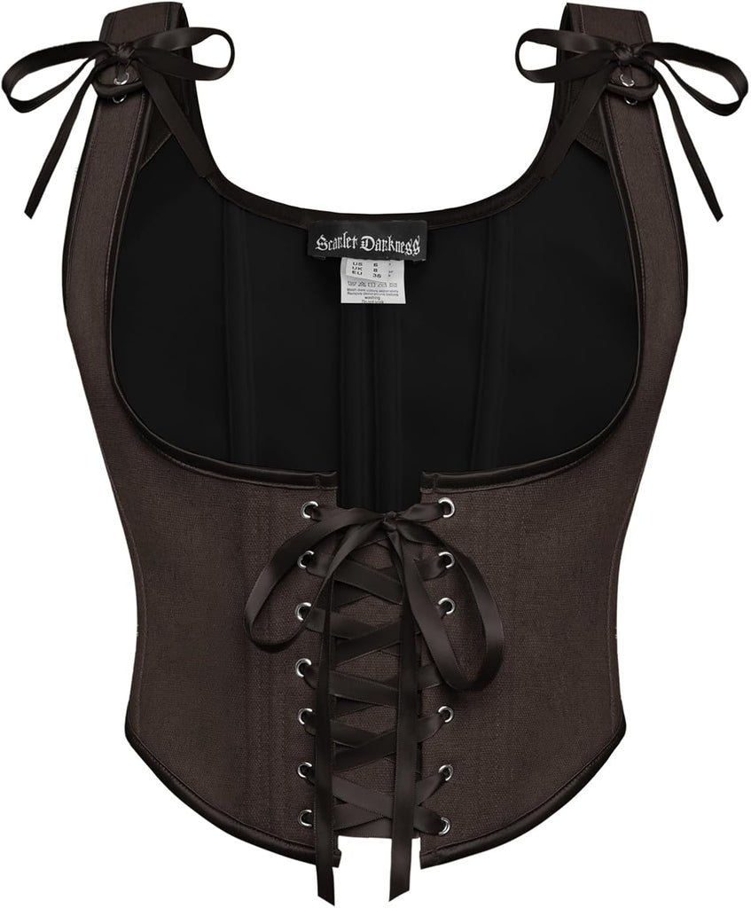 Scarlet Darkness Womens Boned Renaissance Fairy Pirate Underbust Corset Top