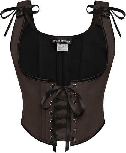 Scarlet Darkness Womens Boned Renaissance Fairy Pirate Underbust Corset Top