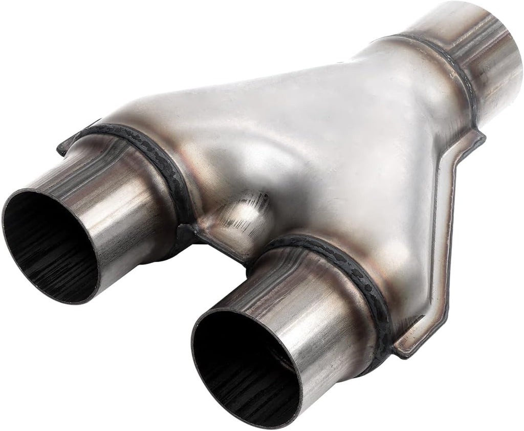 Exhaust Y Pipe 2.25" Inlet, A-KARCK Stainless Steel 2" Outlet 10" Long Y Pipe Withstands High Temperatures