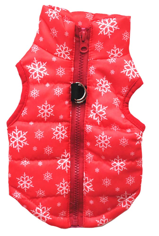 MaruPet Winter Warm Dog Vest - Windproof and Waterproof, for Small Medium Dogs - Christmas XXS