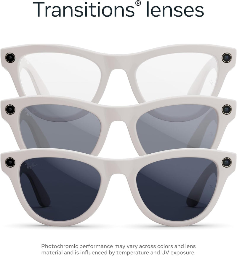 Ray-Ban Meta (Gen 2) Skyler - Shiny Chalky Grey / Transitions Sapphire — Gafas inteligentes IA, cámara 12MP