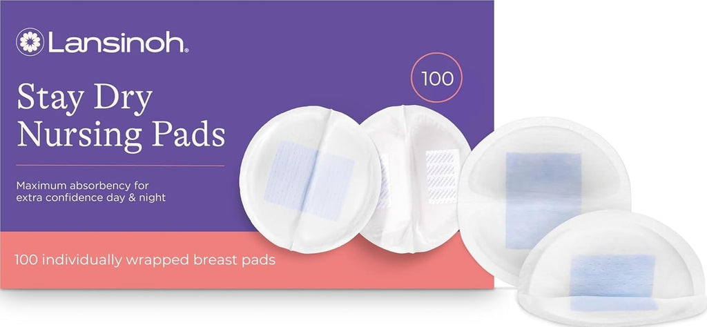 Lansinoh Stay Dry Disposable Nursing Pads, Soft and Super Absorbent Breast Pads, Breastfeeding Essentials for Moms, 100 Count - 36 Count