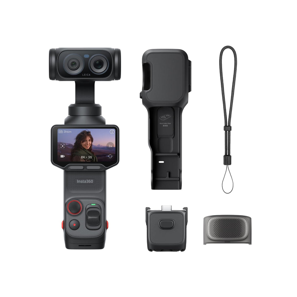 Insta360 Luna Ultra - 8K Vlogging Camera with Dual Leica Lenses, 12× Zoom, 1" Sensor, Detachable 2" Touchscreen, Triple AI Chip, Pocket Gimbal Camera for Vlog Photography-Cosmic Black