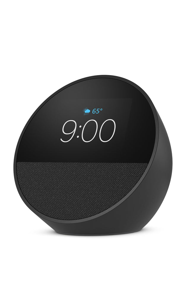Amazon Echo Spot (newest model), Great for nightstands, offices and kitchens, Smart alarm clock, Designed for Alexa+, Bl