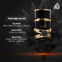 Lattafa Perfumes Asad para Unisex Eau de Parfum en spray, 3.4 onzas✅ Lattafa Asad es una fragancia de vainilla. ✅ Notas superiores: Pimienta negra, Piña, Tabaco