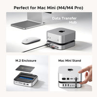UGREEN Mac mini M4 Dock & Stand with NVMe SSD Enclosure, 3 USB A 10Gbps, USB C Data Port, SD Card Reader for Mac mini M4/ M4 Pro