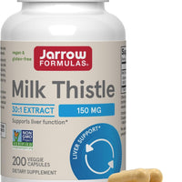 Jarrow Milk Thistle 150mg, 30:1 Standardized Silymarin Extract,200 Capsules - 200 Count (Pack of 1)