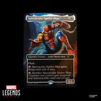 Marvel Legends Series Magic: The Gathering Battle-Damaged Spider-Man Action Figure 6 pulgadas + Carta Coleccionable