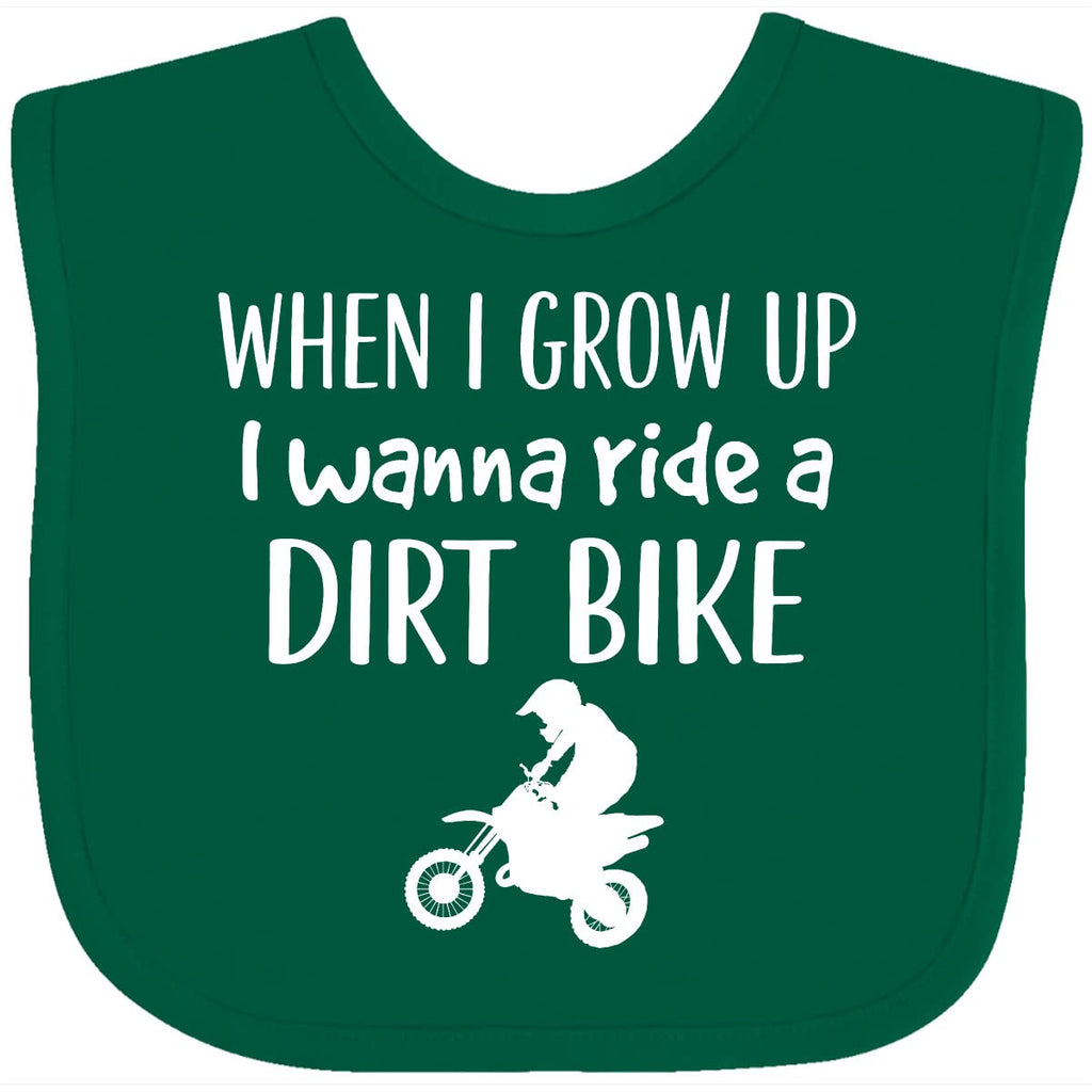 inktastic Dirt Biking Motocross Future Dirt Biker Baby Bib Green 33f62