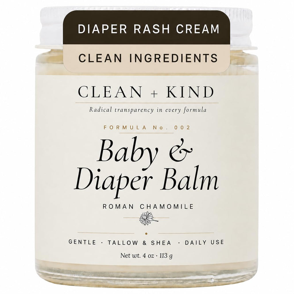 Clean + Kind Organic Tallow Diaper Rash Cream & Baby Balm, Calendula 4oz