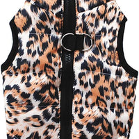 MaruPet Winter Waterproof Windproof Dog Vest Coat Warm Dog Jacket for Small Dogs, Leopard, XXS