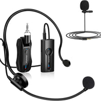 KIMAFUN Wireless Lavalier Microphone System, Wireless 2.4GHz Lapel Mics Handheld Mic 2 in 1 for Teaching, Teachers, Spee