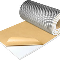 TroyStudio Sound Proof PEF Closed Cell Foam with Aluminum Foil, Self-Adhesive 13" x 78" Heat Shield White Foam Sheet - Waterproof Noise Vibration Thermal Insulation Roll for Home, HVAC and Car