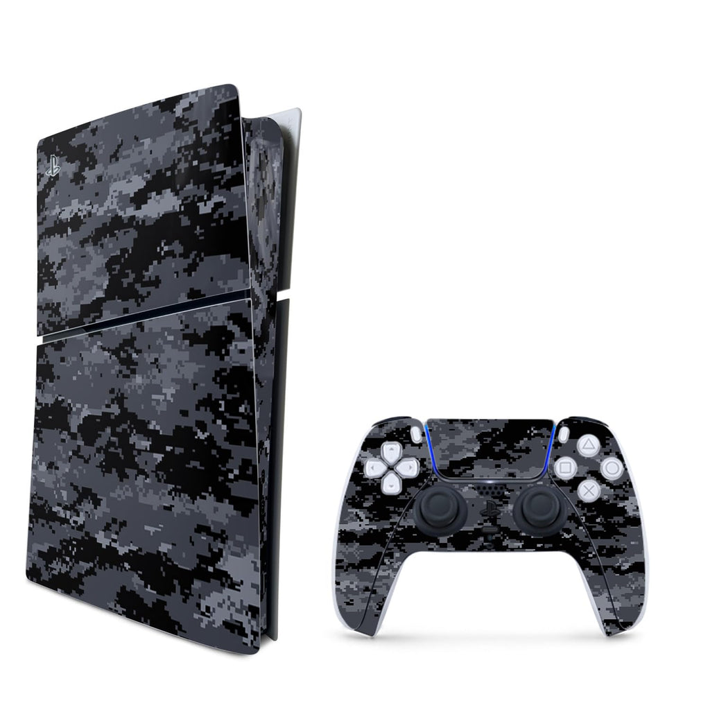 MightySkins Skin Compatible with Playstation 5 Slim Digital Edition Bundle - Digital Camo | Protective, Durable, and Uni