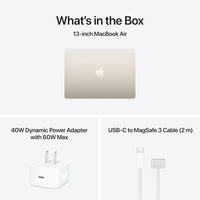 MacBook Air M5 Starlight contenido de la caja