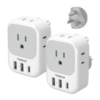 TESSAN Type M Adapter for South Africa, PD 20W 2 Pack