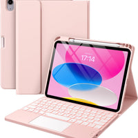 Funda con Teclado Harvopu para iPad 11" (A16) / iPad 10.ª Gen - Rosa Claro