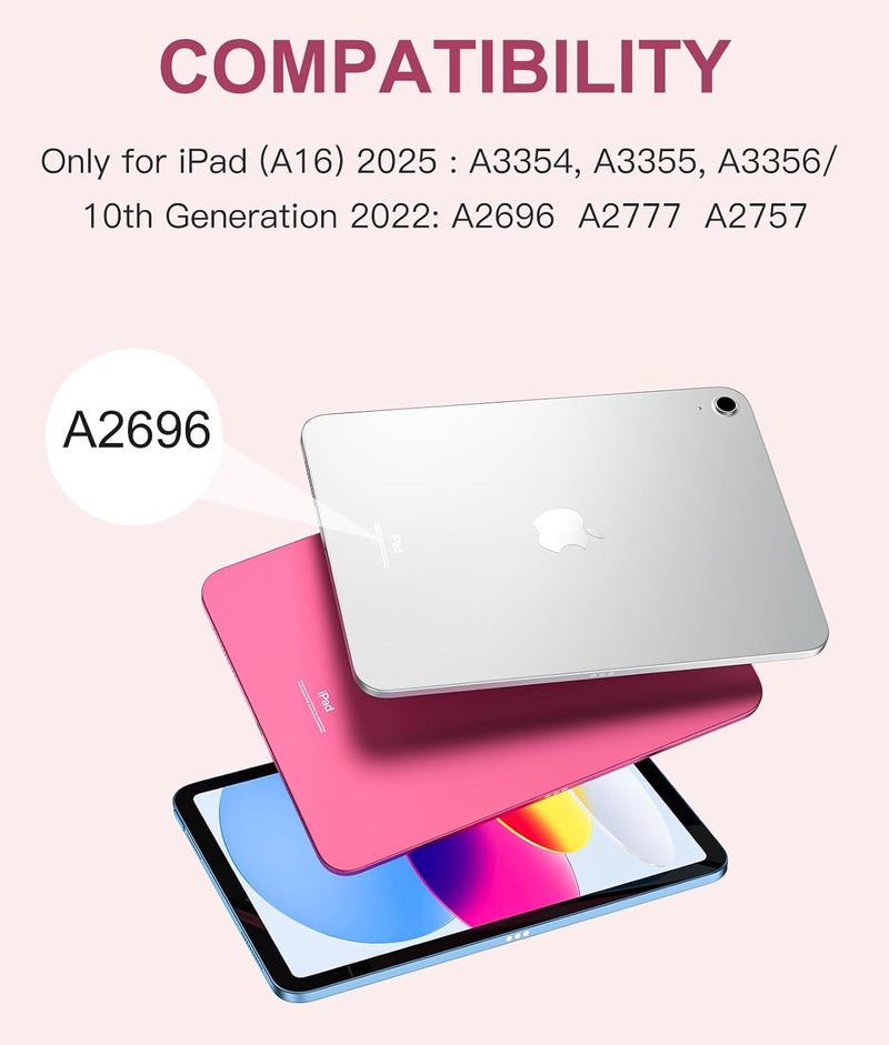 Funda con Teclado Harvopu para iPad 11" (A16) / iPad 10.ª Gen - Rosa Claro
