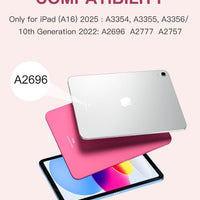Funda con Teclado Harvopu para iPad 11" (A16) / iPad 10.ª Gen - Rosa Claro