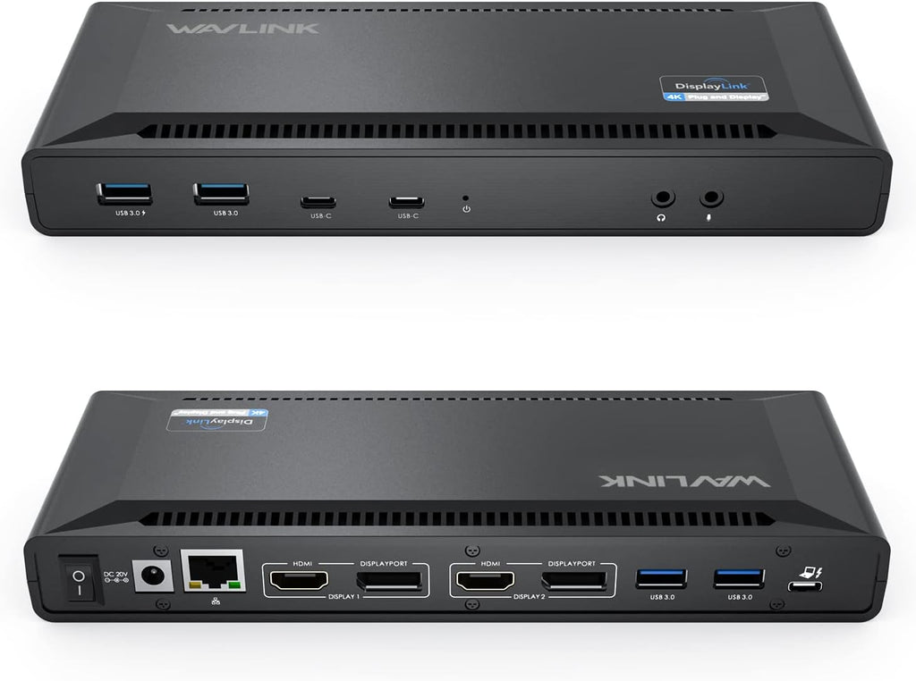 WAVLINK USB C Docking Station Dual 4K@60Hz(2 HDMI+2DP)