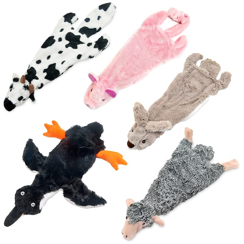 Best Pet Supplies Interactive Squeaky Dog Toy - Pack of 4 (Various Style-Color), Large