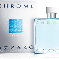 Azzaro Eau de Toilette cromado, colonia acuática fresca para hombre, fragancia cítrica, amaderada y almizclada, notas frescas de bergamota, uso diario, aroma clásico de playa de verano, perfumes de
