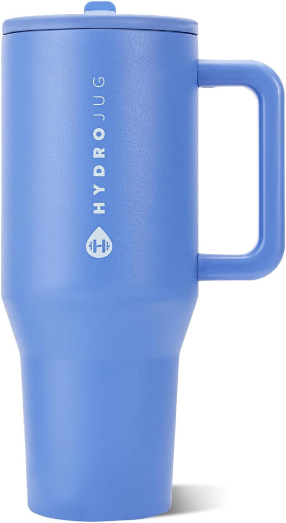 HydroJug Traveler 40oz, Insulated Tumbler with Handle & Straw, Light Blue