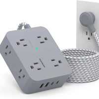 HANYCONY Surge Protector Power Strip 15 Ft Long Cord, 1080J, Flat Plug
