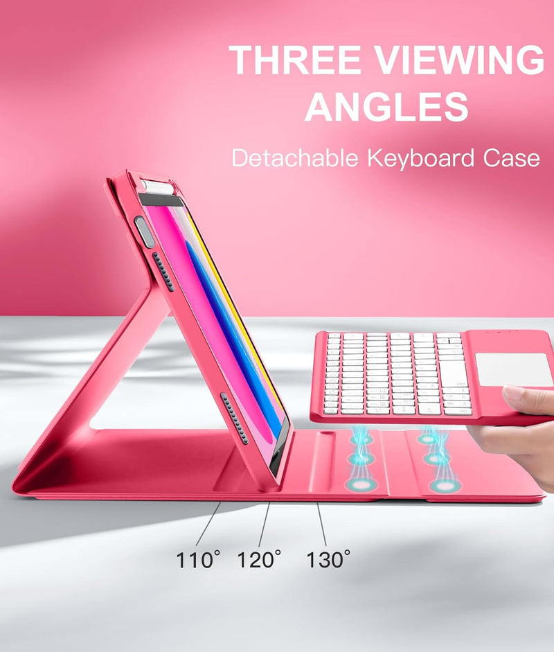 Funda con Teclado Harvopu para iPad 11" (A16) / iPad 10.ª Gen - Rosa