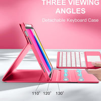 Funda con Teclado Harvopu para iPad 11" (A16) / iPad 10.ª Gen - Rosa