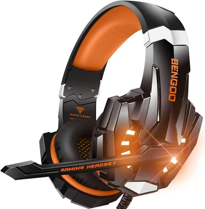 BENGOO G9000 Stereo Gaming Headset for PS4, PC, Xbox One Controller, Noise Cancelling Over Ear Headphones with Mic, LED