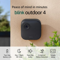 Blink Outdoor 4 – Wireless smart security camera, two-year battery life, two-way talk. Required Sync Module not included