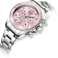 OLEVS Womens Watch Fashion Dress Diamond Female Watches for Ladies Analog Stainless Steel Waterproof Luminous Day Date Two Tone Wristwatch
