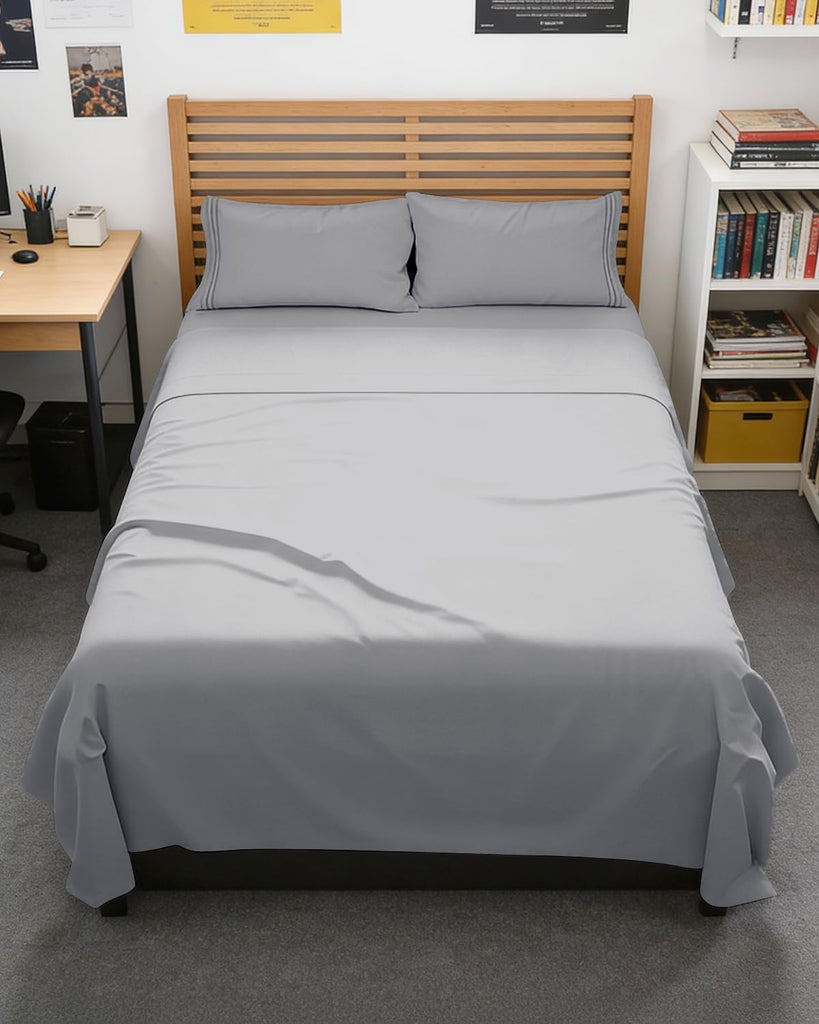 Full XL Sheets - 4 Piece Full XL Sheet Set - Cool & Breathable - Steel Blue