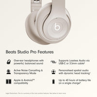 Beats Studio Pro - Arenisca — Audífonos over-ear premium con ANC, hasta 40h